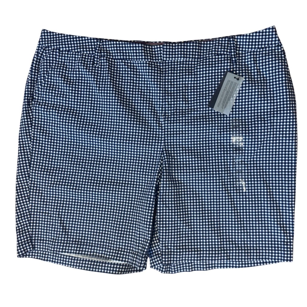 Tommy Hilfiger Short Hollywood Woma  Blue White Plaid Size 20W‎